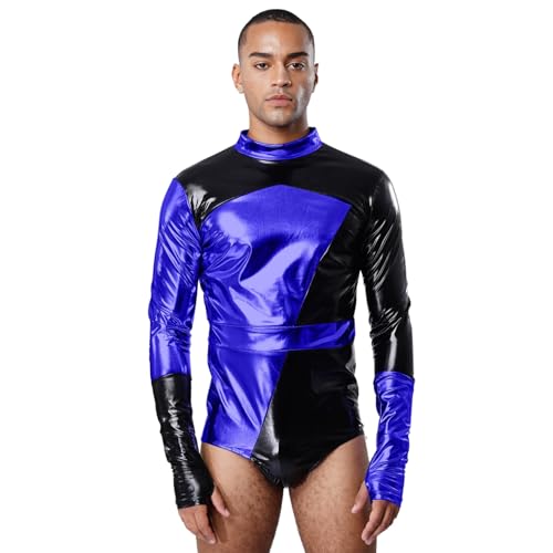 Sywiyi Herren Glänzend Disco Kostüm Farbblock Bodysuit Langarm Body mit Handschuhe Mottoparty Fasching Halloween Kostüm Königsblau M Sywiyi Herren Glänzend Disco Kostüm Farbblock Bodysuit Langarm Body mit Handschuhe Mottoparty Fasching Halloween Kostüm Königsblau M von Sywiyi