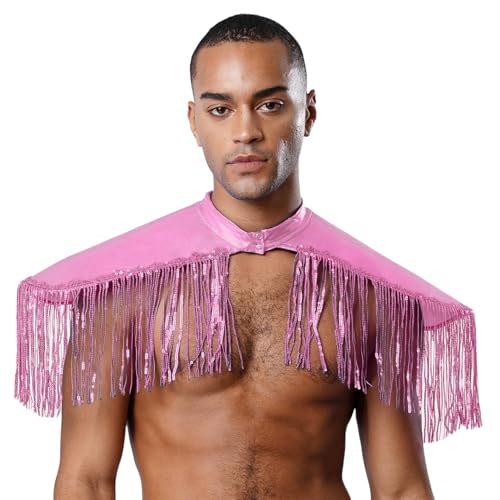 Sywiyi Herren Schulterklappen Schulter Epauletten Epaulet Glänzend Schulter Stück mit Quasten Halloween Disco Kostüm Zubehör Rosa Einheitsgröße Sywiyi Herren Schulterklappen Schulter Epauletten Epaulet Glänzend Schulter Stück mit Quasten Halloween Disco Kostüm Zubehör Rosa Einheitsgröße von Sywiyi