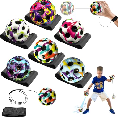 Szhhrxi Jumper Ball mit Bandagierung, Mehrfarbig Galaxy Space Moon Ball,Hohe Springender Gummiball,Bouncing Ball Skyball für Kinder Geeignet für Innen und Außen (Tuya) von Szhhrxi