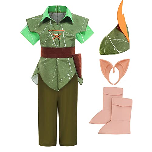 Szytypyl Peter Pan Kostüm für Jungen Fee Elf Kostüme Halloween Outfit Cosplay von Szytypyl