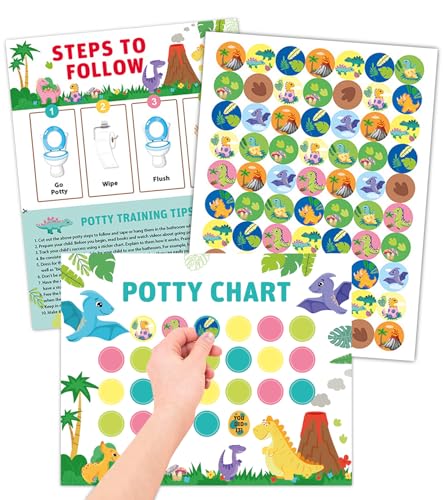 T TAKONE Töpfchentraining Belohnungssystem für Kinder– 10 Stück Belohnungstafeln & 280 Stück Wiederverwendbare Sticker im Dino-Design – Windelfrei mit Spaß T TAKONE Töpfchentraining Belohnungssystem für Kinder– 10 Stück Belohnungstafeln & 280 Stück Wiederverwendbare Sticker im Dino-Design – Windelfrei mit Spaß von T TAKONE