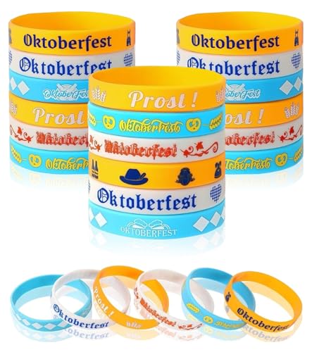 TAKONE Oktoberfest Armband – 18 Stück Silikon Armbänder im Bayerischen Bierfest-Stil, Blau-Weiß Design für Wiesn Party & Bierzelte TAKONE Oktoberfest Armband – 18 Stück Silikon Armbänder im Bayerischen Bierfest-Stil, Blau-Weiß Design für Wiesn Party & Bierzelte von T TAKONE