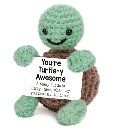 TAKONE Positive Schildkröte – Gehäkelte Glücksbringer Aus Garn, Handgemachte Glücksschildkröte Als Geschenk Für Gute Besserung, Mut & Freundschaft TAKONE Positive Schildkröte – Gehäkelte Glücksbringer Aus Garn, Handgemachte Glücksschildkröte Als Geschenk Für Gute Besserung, Mut & Freundschaft von T TAKONE