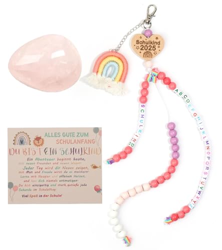 TAKONE Rechenkette 1. Klasse Mädchen – Ca. 40 cm Bunter Schlüsselanhänger mit Regenbogen & Herz für Jungen & Mädchen – Geschenk mit Mutstein & Karte zum Schulanfang TAKONE Rechenkette 1. Klasse Mädchen – Ca. 40 cm Bunter Schlüsselanhänger mit Regenbogen & Herz für Jungen & Mädchen – Geschenk mit Mutstein & Karte zum Schulanfang von T TAKONE