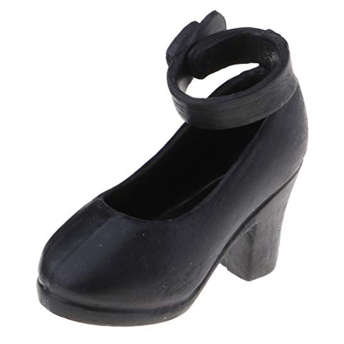 T TOOYFUL 1 Paar Puppenschuhe High Heels Pumps Absatzschuhe für 12 Puppen, Schwarz von T TOOYFUL