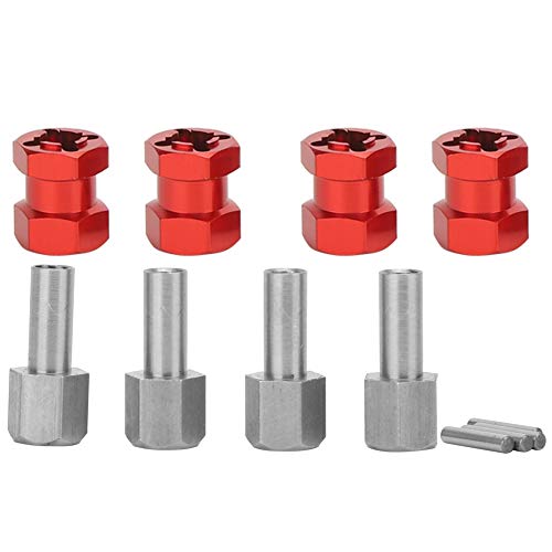 T best Rc Car Hex Adapter, Metall 12Mm Rc Verlängerungsrad Hex Hub Driver Adapter Für D90 Ax10 Cc01 Scx10 F350(Rot) Auto-Modelle von Tbest