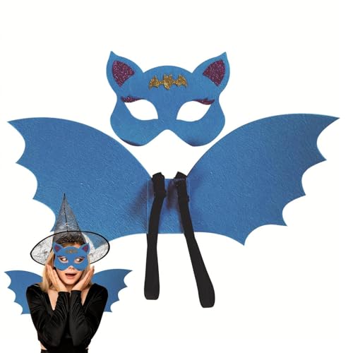 Kleine Fledermausflügel Cosplay - Mit Gesichtsabdeckung Halloween Kind Fledermaus Flügel Kostüm - Rollenspiel Requisiten Kostüm Für Halloween Leichte Fledermaus Flügel von TABSIRAH