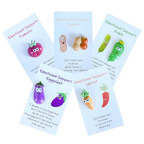 Pickle-Karte zur Unterstützung – Emotionale Unterstützung, Pickle-Karten, Taschenumarmung, emotionale Unterstützung, Set mit 5 kleinen Harzgurken mit positiver Karte, besonderes Geschenk für Familie, von TABSIRAH