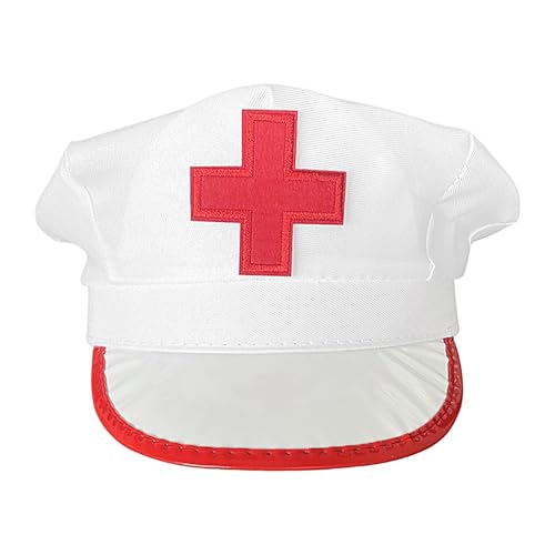 TABSIRAH Stillmützen für Damen - Krankenschwester Haube Weiß Krankenschwester Hut | Krankenschwester Kostüm Zubehör, Achteckiger Krankenschwesterhut für Mottopartys, Halloween von TABSIRAH