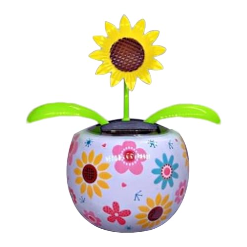 Tanzende Blumen, solarbetrieben, niedliche Blumenschüttelkopf-Ornament in bunten Töpfen, solarbetrieben, Blumen-Auto-Dekoration, solarbetriebene tanzende Figuren für Zuhause und Auto-Innenraum von TABSIRAH