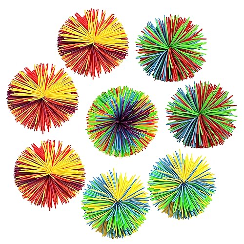 8 Stück AFFE Stringy Balls, Silikon-Stretch-Strähniger Ball,Regenbogen-Strähniger Ball, weiche Flauschige Plüschbälle, Stressabbau-Sensorbälle für Stressabbau und Fördert sensorische Fähigkeiten von TAFACE