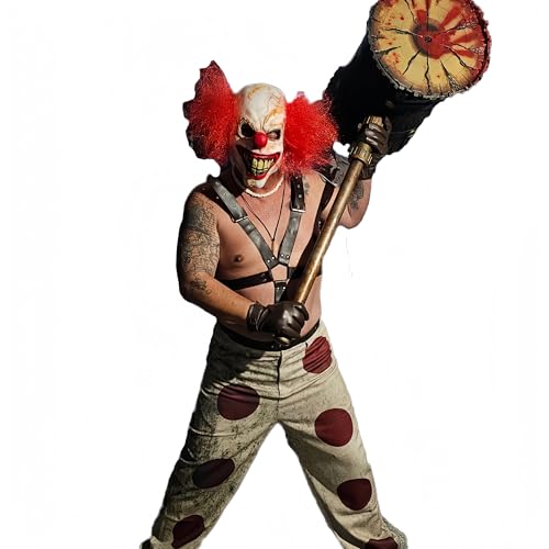 TAIGUJI Halloween-Kostüm für Erwachsene, gruseliger Clown, süße Zähne, Cosplay-Kostüm, Outfits, Karneval, Hose, Gürtel, Handschuhe, Größe M von TAIGUJI