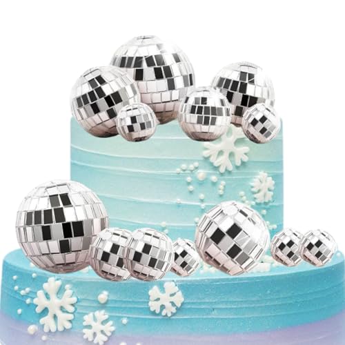 Discokugel-Kuchenaufsätze, 4 Größen, Mini-Discokugeln für Kuchendekorationen, kleine Discokugeln, Geburtstagsparty-Ornamente für 70er-Jahre, Disko-Thema, Tanzparty, Zubehör, Weihnachtsbaum-Dekoration, Discokugel-Kuchenaufsätze, 4 Größen, Mini-Discokugeln für Kuchendekorationen, kleine Discokugeln, Geburtstagsparty-Ornamente für 70er-Jahre, Disko-Thema, Tanzparty, Zubehör, Weihnachtsbaum-Dekoration, von TAIKUU 久の物