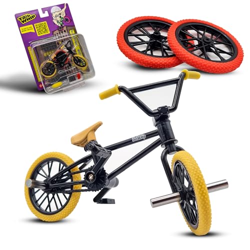 TAIL WHIP Finger Bike BMX, BMX-Fingerfahrrad aus Metalllegierung für schwindelerregende Tricks, Mini Fahrrad Spielzeug mit original Zubehör, Fördert Handmotorik (Deep Black) von TAIL WHIP