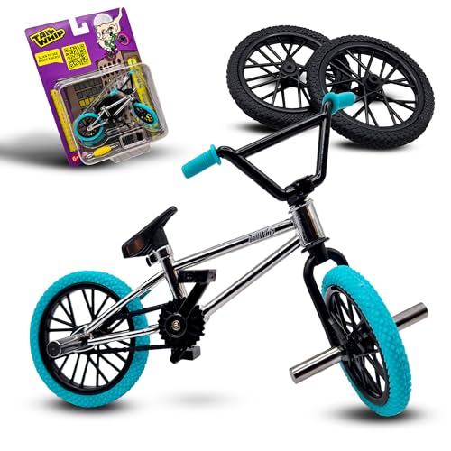 TAIL WHIP Finger Bike BMX, BMX-Fingerfahrrad aus Metalllegierung für schwindelerregende Tricks, Mini Fahrrad Spielzeug mit original Zubehör, Fördert Handmotorik (Glossy Chrome) von TAIL WHIP