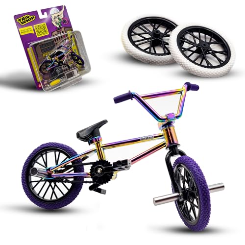 TAIL WHIP Finger Bike BMX, BMX-Fingerfahrrad aus Metalllegierung für schwindelerregende Tricks, Mini Fahrrad Spielzeug mit original Zubehör, Fördert Handmotorik (Multicolor) von TAIL WHIP