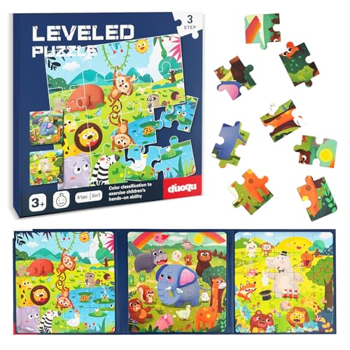 Kinderpuzzle, Magnetische Puzzle ab 3 Jahre, 16-20-25 Teile Kinderpuzzle ab 3 Jahre, 3-in-1 Magnetpuzzle Lernspielzeug für Kinder, Puzzlebuch ab 3 Jahre im Auto, Flugzeug, Roadtrip(Wald) von TAIXING