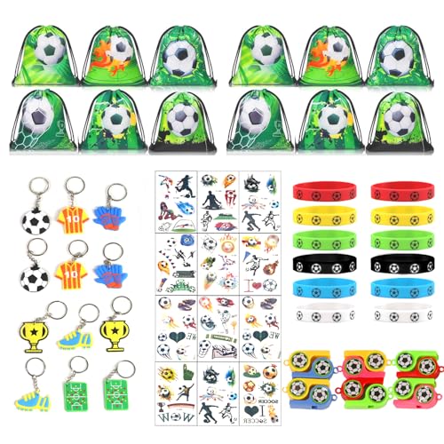 60 Stück Fußball Party Mitgebsel Kindergeburtstag, Fußball Mitgebsel Fussball Deko Geburtstag Kinder mit Kordelzug Taschen, Schlüsselanhänger, Tattoo Aufkleber, Trillerpfeife, Silikonarmband 60 Stück Fußball Party Mitgebsel Kindergeburtstag, Fußball Mitgebsel Fussball Deko Geburtstag Kinder mit Kordelzug Taschen, Schlüsselanhänger, Tattoo Aufkleber, Trillerpfeife, Silikonarmband von TAIXING