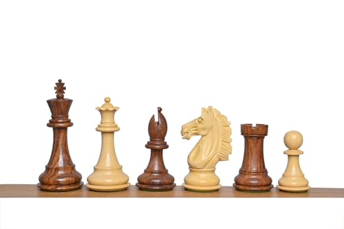 Alban Luxury Staunton Schachfiguren mit 2 Extra-Königinnen – 10,2 cm Elite Series gewichtetes goldenes Palisander, Premium-Schachset von TAJ CHESS STORE