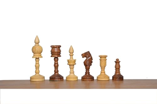 Artistic English Series Chess Pieces Only | Hand Carved Vintage Chess Set in Golden Palisander | Unique Chess Pieces von TAJ CHESS STORE