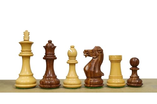 Holzschach-Set – Fierce Knight Staunton Schachfiguren | 8,9 cm King Golden Palisander - nur gewichtete Schachfiguren von TAJ CHESS STORE