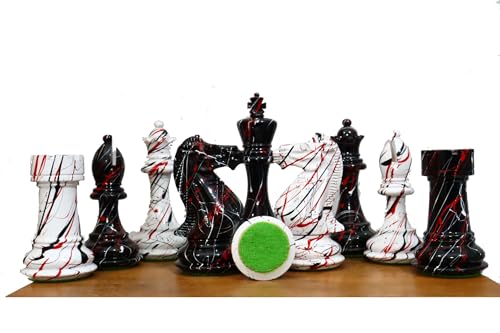 Professionelles Staunton Schachfiguren-Set – 10,2 cm handbemalte Premium-Holzkunst – gewichtete Schachfiguren - luxuriöses Schachset - 2 zusätzliche Königinnen von TAJ CHESS STORE