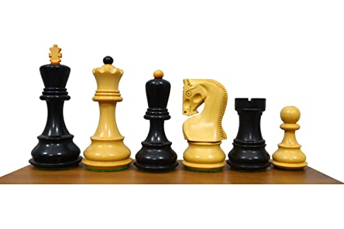 Russisches Turnier-Schach-Set aus Zagreb, handgefertigt, aus Holz, mit 53,3 cm Ebenholz-Schachbrett mit Sheesham-Rändern Taj Chess Store von TAJ CHESS STORE