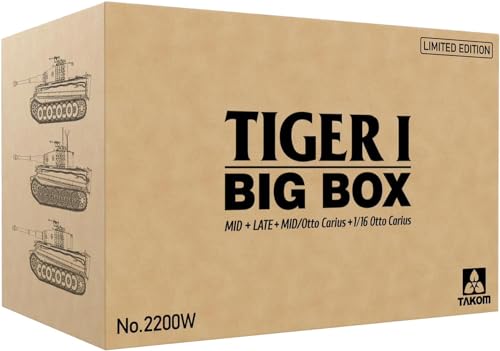 TAKOM - Modell Panzer Tiger I Big Box Mid, Latte, Mid (otto Carius) & 1/16 Otto Carius Figur | Takom|2200 W von TAKOM