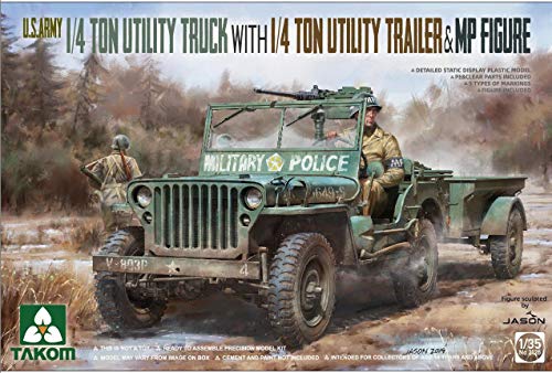 TAKOM TAK2126 2126 1/35 Jeep + Trailer & MP Figur von TAKOM