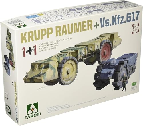 TAKOM TAK5007 2 Kits Combo Krupp RÄUMER+ Vs.Kfz.617 1:72, Weiß von TAKOM