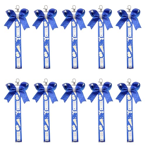 TAKOXIA 10 Stück Cheer Bows Schlüsselanhänger Bowknot Ribbon Schlüsselanhänger für Teenager Mädchen Bunte Schlüsselanhänger Cheerleader Zubehör von TAKOXIA