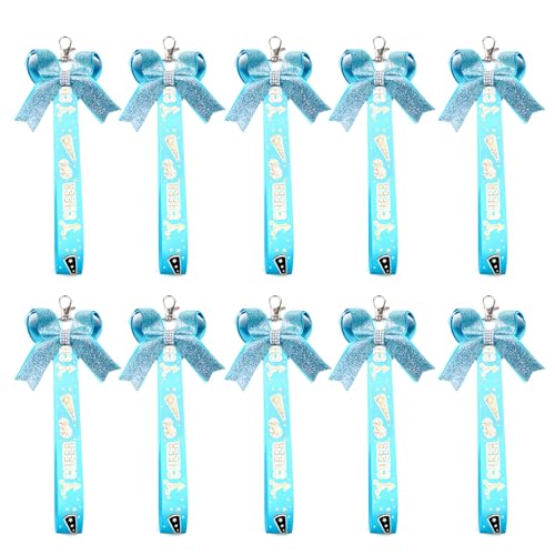 TAKOXIA 10 Stück Cheer Bows Schlüsselanhänger Bowknot Ribbon Schlüsselanhänger für Teenager Mädchen Bunte Schlüsselanhänger Cheerleader Zubehör von TAKOXIA