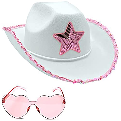 TAKOXIA Cowboyhut, Cowboyhüte, Sternenhüte, Geburtstagsparty-Hüte, Cowgirl-Hut, Frauenhut für Erwachsene, Party-Hüte, Cosplay von TAKOXIA