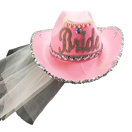 TAKOXIA Cowboyhut, atemberaubender Cowboyhut, Western-Cowgirl-Hut für Damen und Mädchen, Foto-Requisiten, schimmernder Glitzer, für Nachtclub, Tanzen von TAKOXIA
