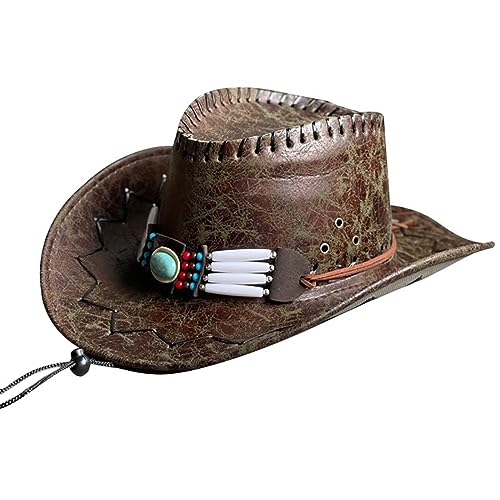 TAKOXIA Cowboyhut, breite Krempe, Fischerhut, atmungsaktiv, für Outdoor, Cowboy, Wandern, Geschenk für Herren von TAKOXIA