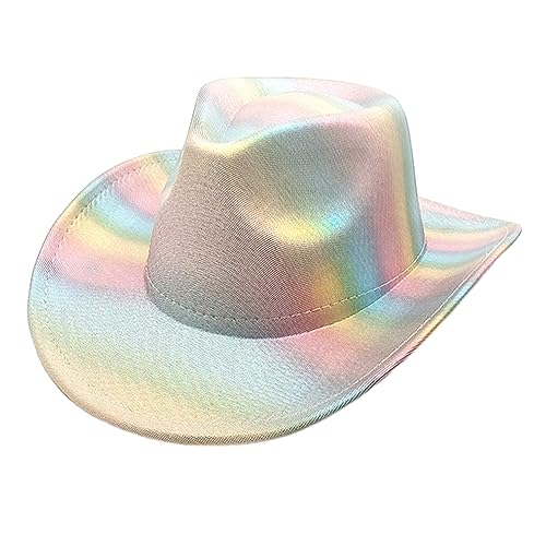 TAKOXIA Cowboyhut, verträumter Cowboyhut, Western-Cowgirl-Hut für Damen, Mädchen, Foto-Requisiten, Regenbogen für Nachtclub, Tanz, Urlaub von TAKOXIA