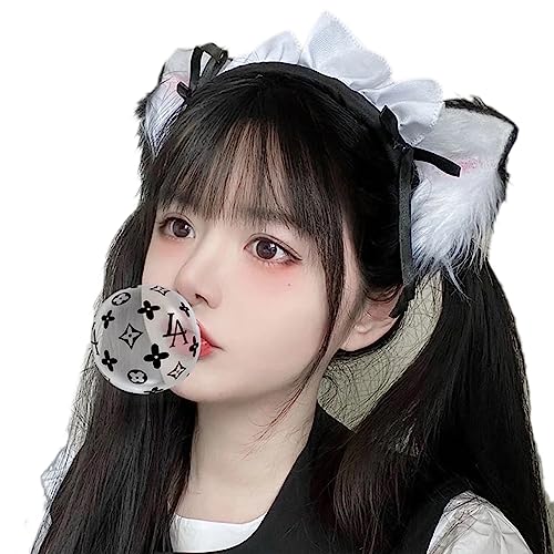 TAKOXIA Haarreif, Gothic Maid Stirnband Tier Haarspange Mädchen Haarspangen Ohren Tierohren Tierohren Haarspangen von TAKOXIA