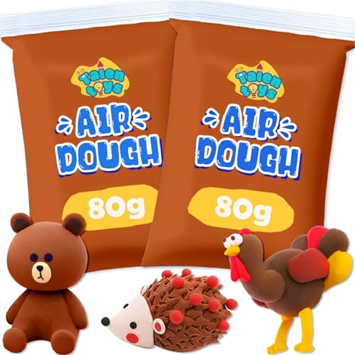 TALENTOYS AIR Dough 160G Nachfüllung Kinder Knete Set Kinderknete Modelliermasse Lufttrocknend Ton Set Für Kinder Knetmasse Plastilin Für Kinder Foam Clay Polymer Clay Spielzeug Mädchen - Braun von TALENTOYS