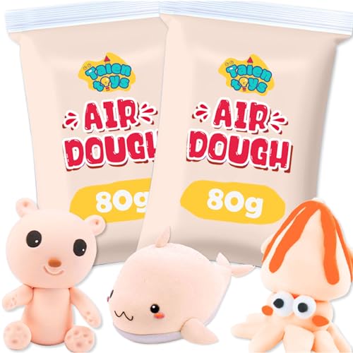 TALENTOYS AIR Dough 160G Nachfüllung Kinder Knete Set Kinderknete Modelliermasse Lufttrocknend Ton Set Für Kinder Knetmasse Plastilin Für Kinder Foam Clay Polymer Clay Spielzeug Mädchen - Nackt von TALENTOYS