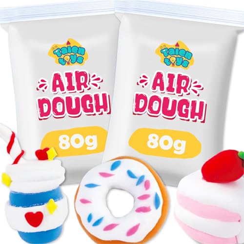 TALENTOYS AIR Dough 160G Nachfüllung Kinder Knete Set Kinderknete Modelliermasse Lufttrocknend Ton Set Für Kinder Knetmasse Plastilin Für Kinder Foam Clay Polymer Clay Spielzeug Mädchen - Weiß von TALENTOYS