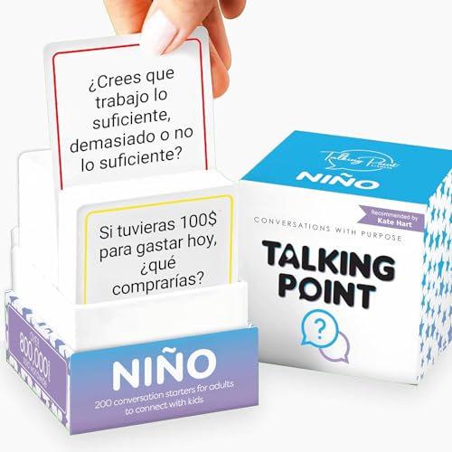 200 Gesprächskarten für Kinder – Niños en español – Helfen Sie Kindern, Tablets und Telefone abzulegen, bringen Sie Kinder zum Sprechen und Hören – ideal für Autofahrten und Familienessen – Spanisch von TALKING POINT CARDS