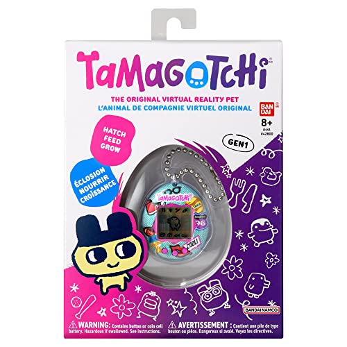 BANDAI - Tamagotchi - Original Tamagotchi - Denim Patches - virtuelles elektronisches Haustier - 42954 von TAMAGOTCHI