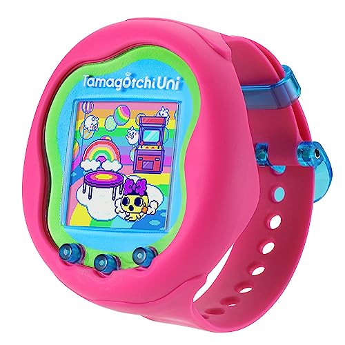 Bandai - Tamagotchi Uni - Verbindungsfähiges Tamagotchi mit Armbanduhr - Interaktives Tamagotchi-Tier - Tamagotchi auf Deutsch - Rosa Modell - Spielzeug für Kinder ab 6 Jahren - 43351 von BANDAI