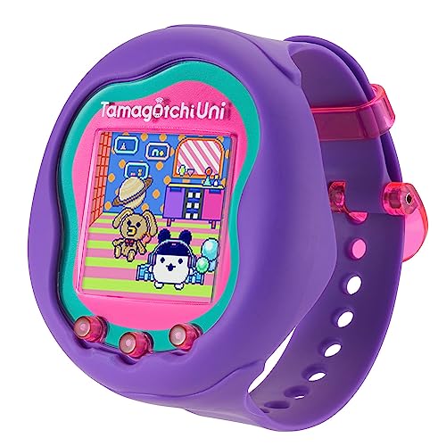 Bandai - Tamagotchi Uni - Verbindungsfähiges Tamagotchi mit Armbanduhr - Interaktives Tamagotchi-Tier - Tamagotchi auf Deutsch - Violett-Modell - Spielzeug für Kinder ab 6 Jahren - 43352 von BANDAI