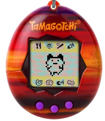 TAMAGOTCHI 42865 Original, Sonnenuntergang, füttern, pflegen, großziehen, virtuelles Haustier mit Kette zum Spielen für unterwegs von TAMAGOTCHI