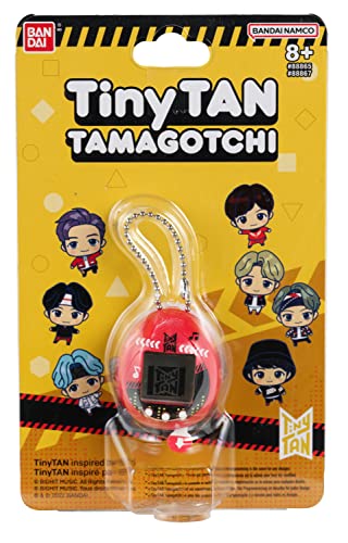 TAMAGOTCHI Nano TinyTAN Red | BTS TinyTAN Virtuelle Haustier-Handspielmaschine, elektronisches Cyber-Haustier mit Allen 7 BTS-Sternen, Mini-Retro-Original-Spaß mit elektronischem Haustierspielzeug von TAMAGOTCHI