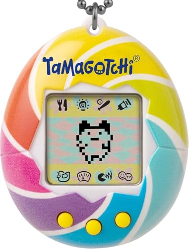 TAMAGOTCHI Bandai Original Candy Swirl Shell Original Cyber Pet 90er Jahre Erwachsene und Kinder Spielzeug mit Kette | Retro Virtual Pets sind tolle Jungen und Mädchen Spielzeug oder Geschenke für von TAMAGOTCHI