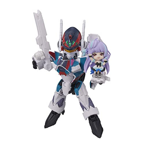 Bandai Tamashii Nations Macross Delta Fahrzeug mit Figur Tiny Session VF-31C Siegfried (Arad Mölders Use) mit Mikumo Guynemer 10 cm von TAMASHII NATIONS