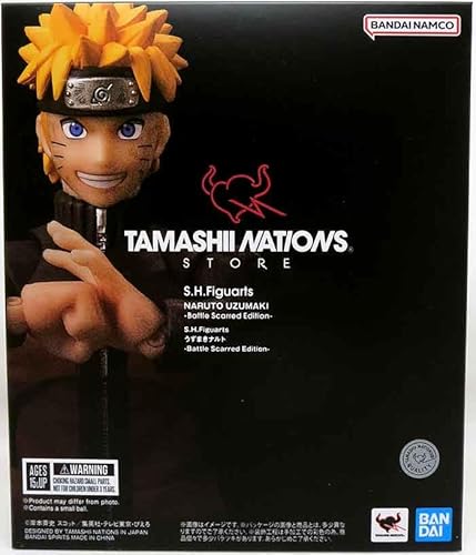 TAMASHII NATIONS Naruto Shippuden Actionfigur S.H. Figuarts Exclusive - Naruto Uzumaki Battle Scarred Edition von TAMASHII NATIONS