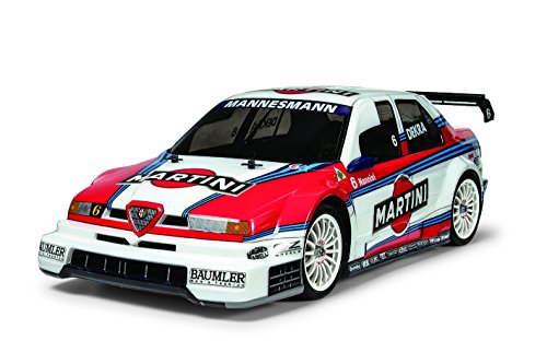 Dickie - Tamiya 300058606 - 1:10 RC Alfa Romeo 155 V6 TI Martini TT-02, Fahrzeuge, Weiß, Blau, und Rot von TAMIYA